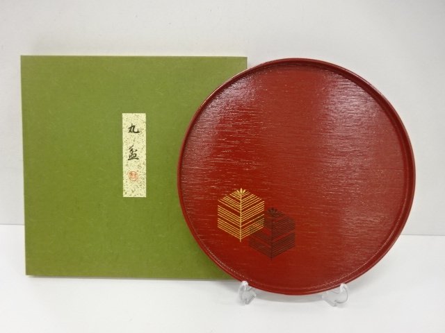 JAPANESE COLLECTIBLE / ROUND TRAY / WAKAMATSU / LACQUERED / MADE BY ZO